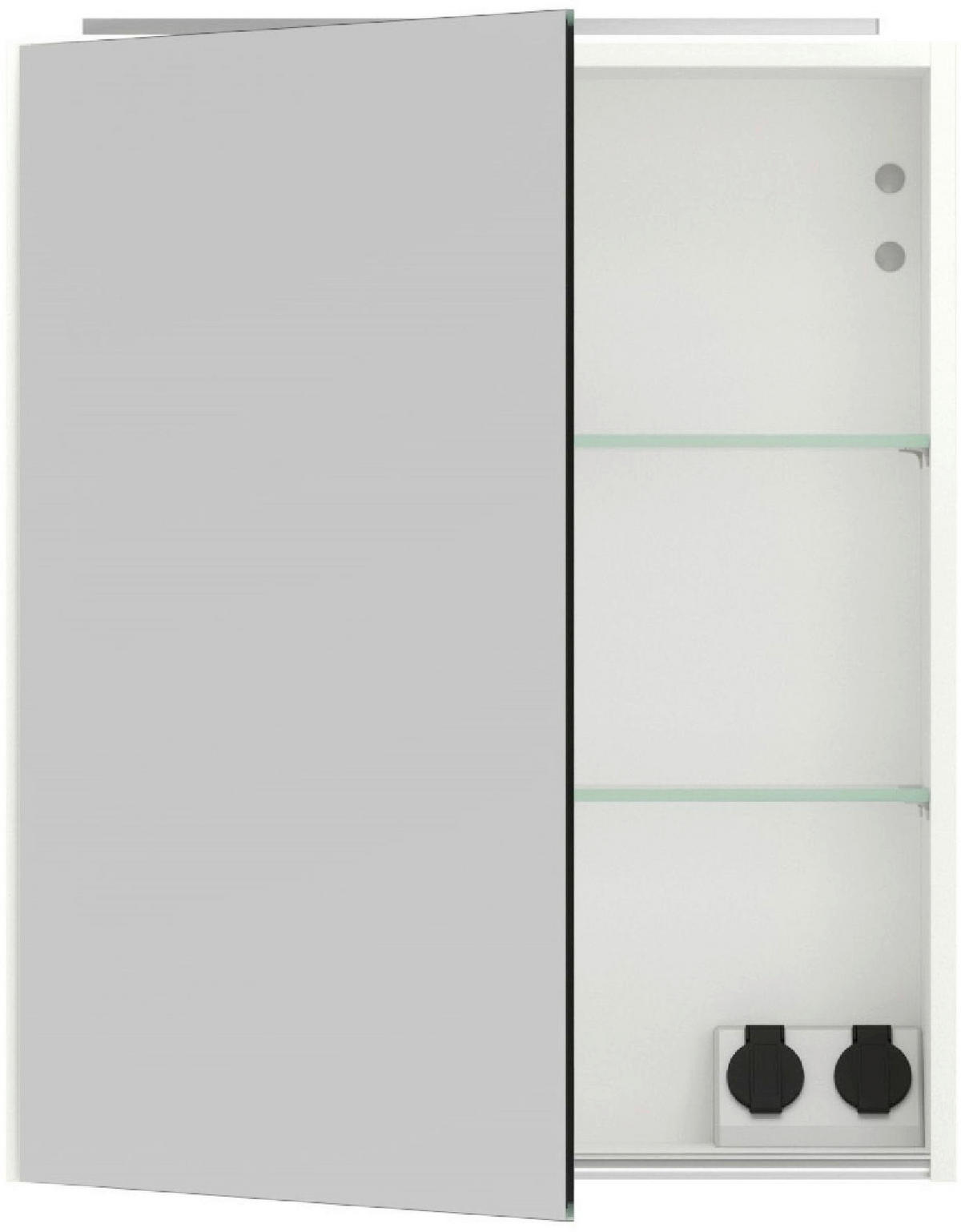 SPIEGELSCHRANK 60/72/21 cm  - Weiß Hochglanz/Alufarben, MODERN, Glas/Holzwerkstoff (60/72/21cm) - Nobilia