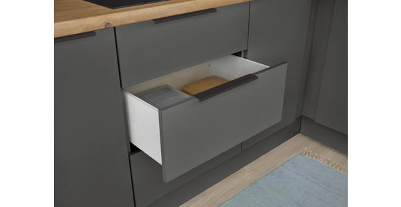 ECKKÜCHE 210/165 cm in Graphitfarben - Schwarz/Graphitfarben, Basics, Holzwerkstoff/Metall (210/165cm) - Xora