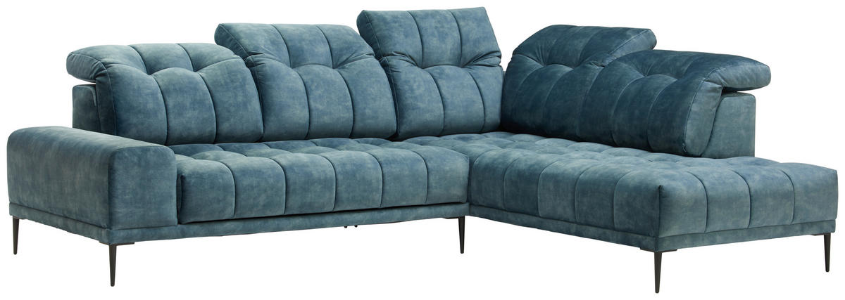 UGAONA GARNITURA plava  - crna/plava, Dizajnerski, tekstil/metal (276/226cm) - Stylife