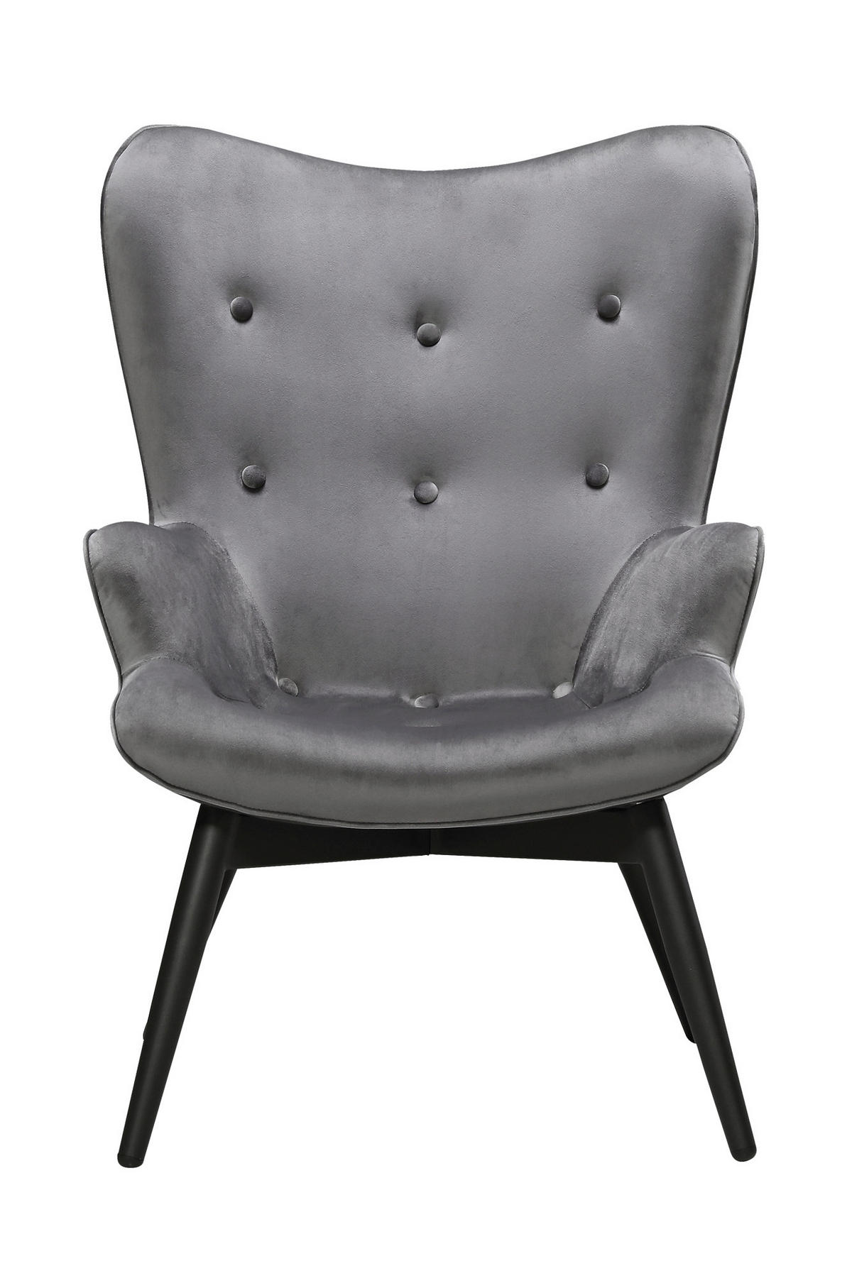 SESSEL in Samt Grau, Schwarz  - Schwarz/Grau, MODERN, Textil/Metall (80/92/99cm) - Livetastic