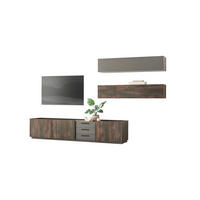 WOHNWAND 3-teilig  in Anthrazit, Eichefarben  316/200/45 cm  - Eichefarben/Anthrazit, Design, Holzwerkstoff/Metall (316/200/45cm) - MID.YOU