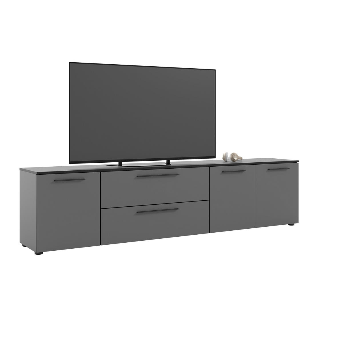 LOWBOARD  in 225/55/40 cm  - Dunkelgrau/Schwarz, MODERN, Holzwerkstoff/Kunststoff (225/55/40cm)