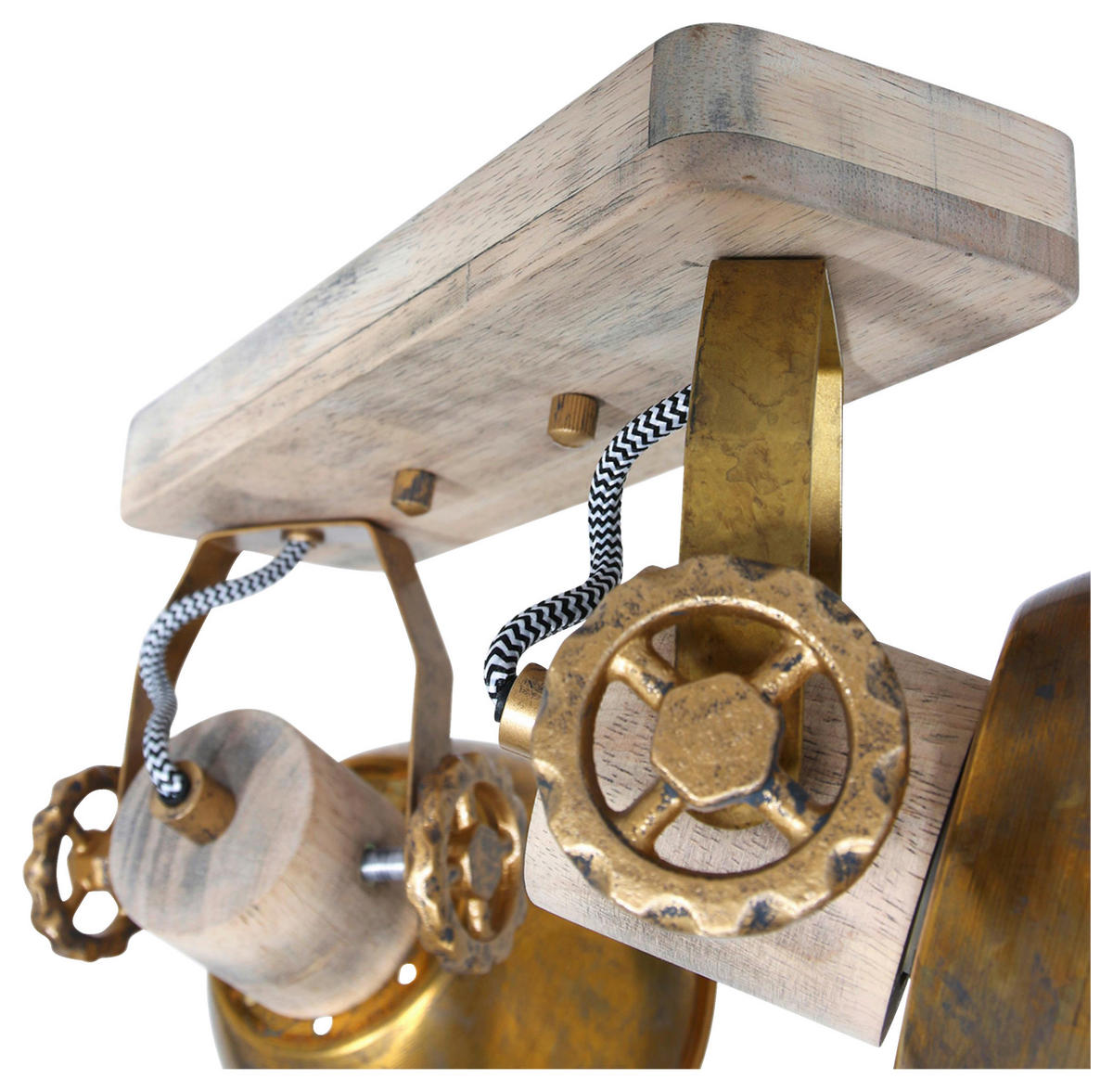 DECKENSPOTS - Anthrazit, Trend, Holz/Metall (32/19/17cm)