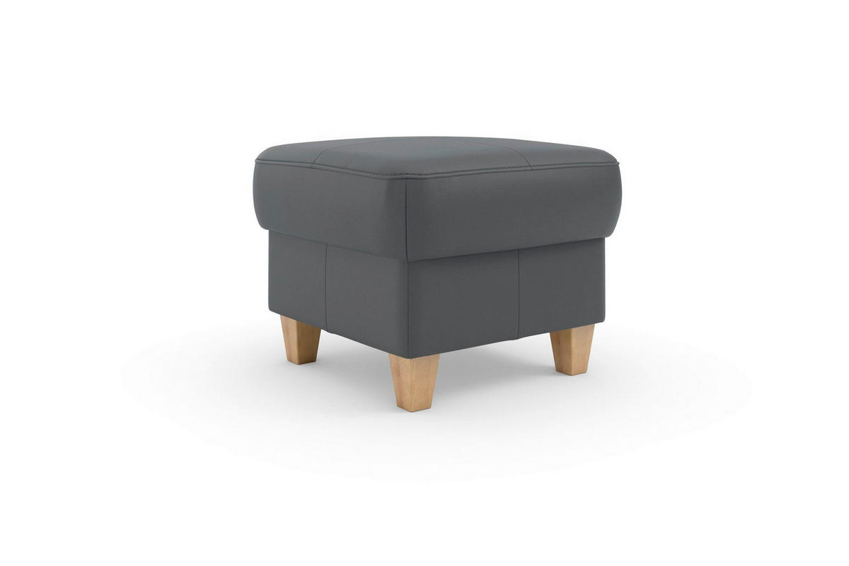 TABURETKA, koža, 58/48/58 cm - čierna/farba duba, Basics, koža/drevo (58/48/58cm) - Sit & More