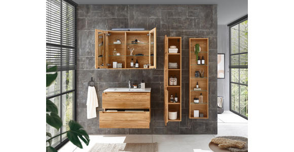 WASCHBECKENUNTERSCHRANK 100/54/46 cm  - Eichefarben, KONVENTIONELL, Holz/Holzwerkstoff (100/54/46cm) - Linea Natura