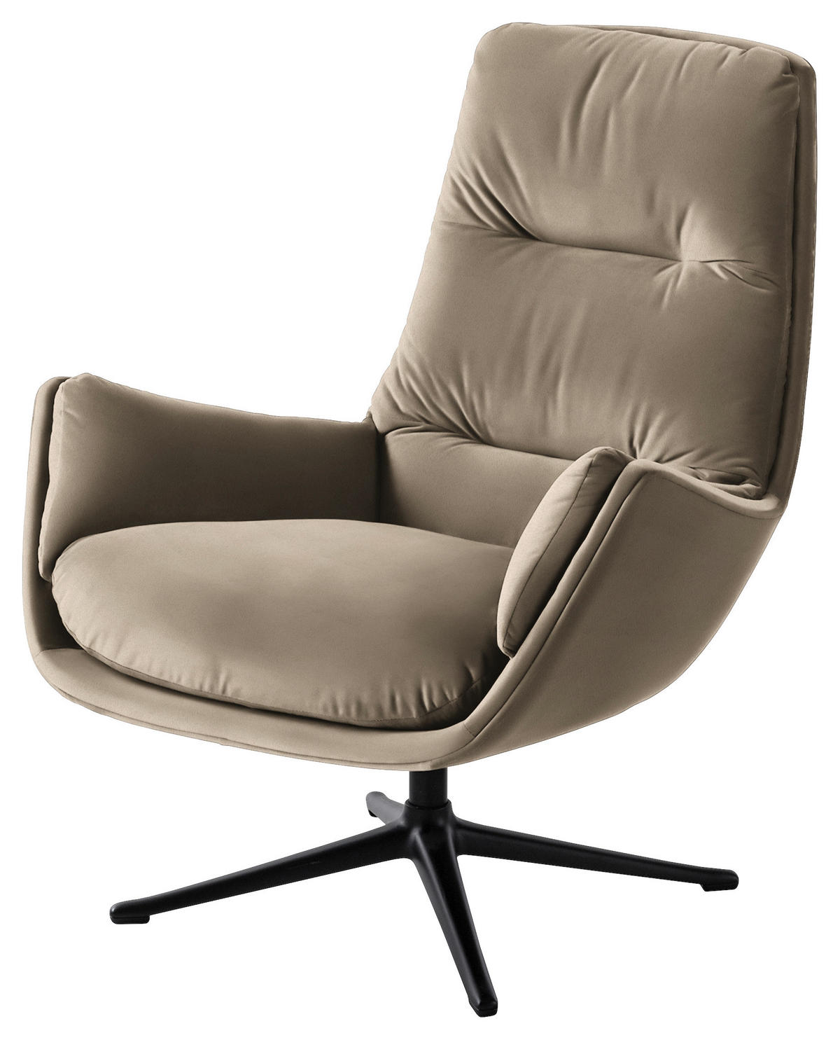 SESSEL in Samt Beige  - Beige/Schwarz, Design, Textil/Metall (83/94/97cm) - home24
