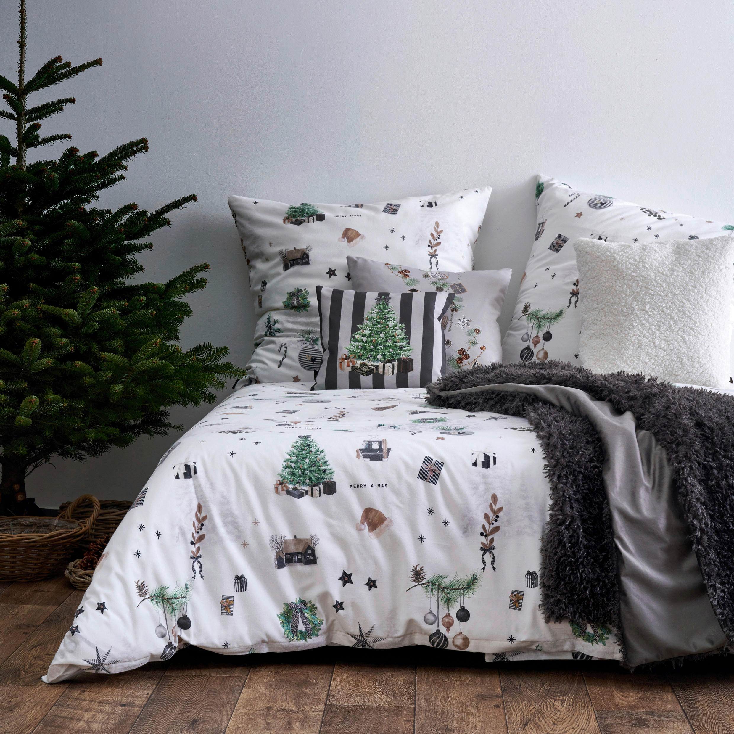 BETTWÄSCHE MAX Flanell 135/200 cm  - Waldgrün/Weiß, Design, Textil (135/200cm) - Apelt