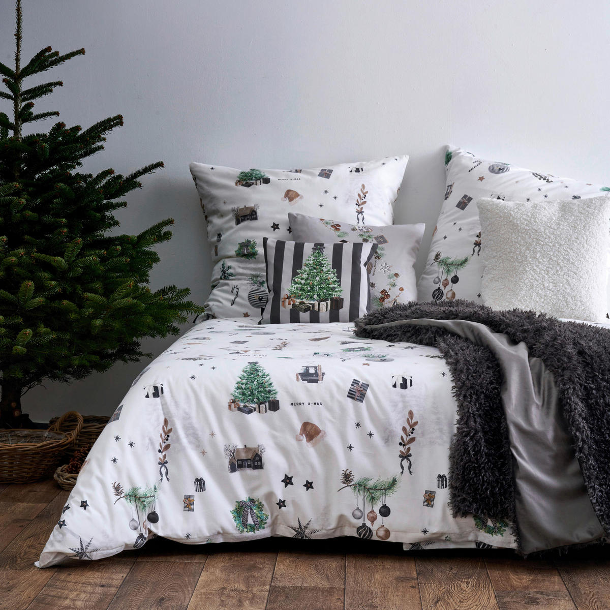 BETTWÄSCHE MAX Flanell 135/200 cm  - Waldgrün/Weiß, Design, Textil (135/200cm) - Apelt