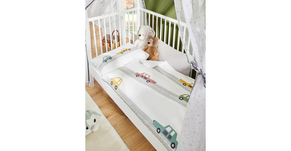 GITTERBETT Emma 1 Buche massiv Weiß  - Weiß, Trend, Holz (145/75/162cm) - My Baby Lou