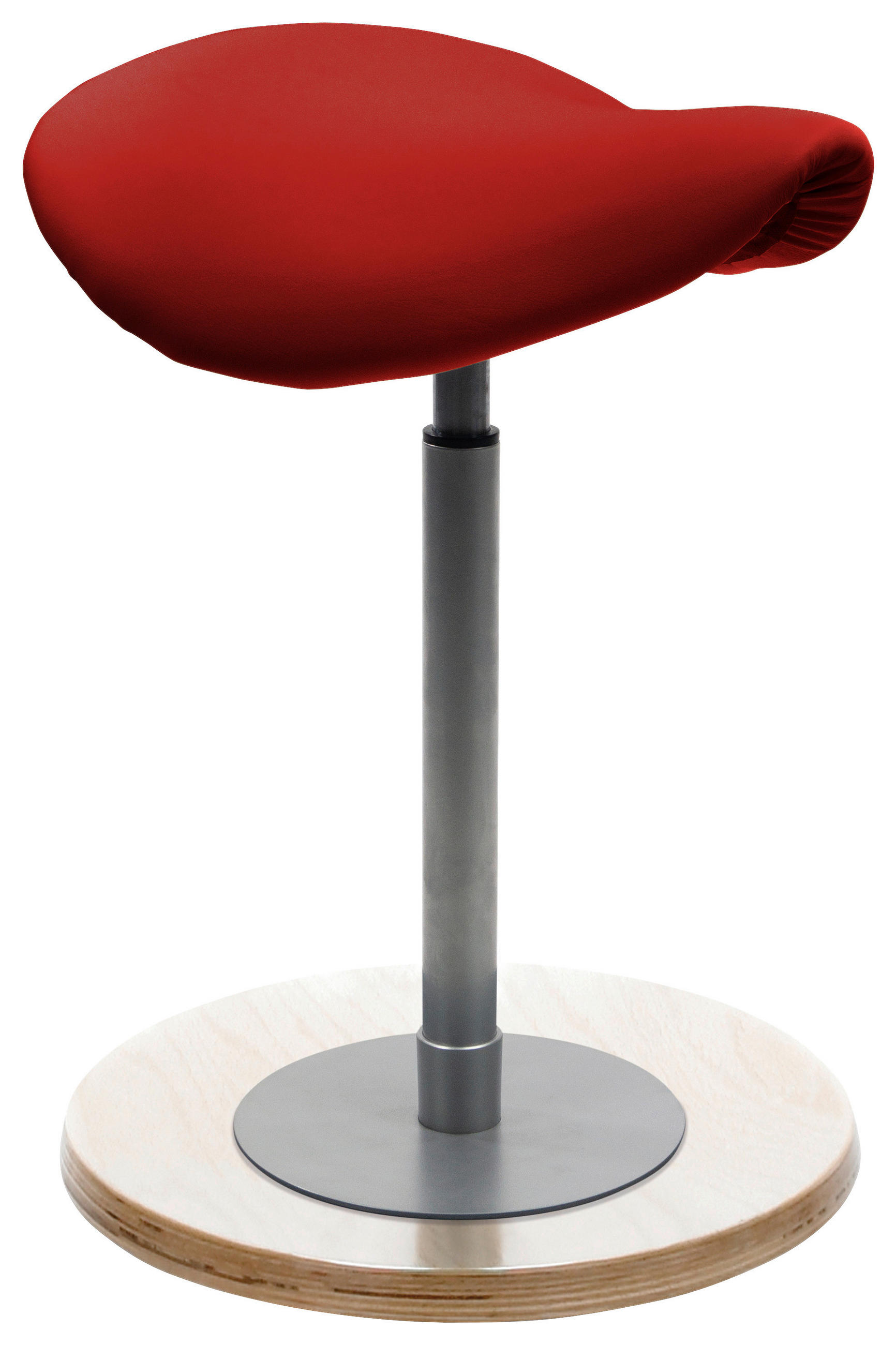 BÜROHOCKER 42/57-82/42 cm  - Rot/Silberfarben, KONVENTIONELL, Holz/Textil (42/57-82/42cm) - Livetastic