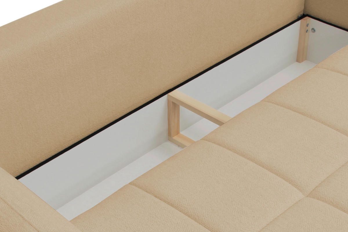 SCHLAFSOFA in Beige  - Beige/Schwarz, Design, Holz/Textil (245/90/117cm) - MID.YOU