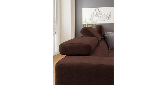 ECKSOFA in Chenille Rotbraun  - Chromfarben/Rotbraun, Design, Textil (301/207cm) - Xora