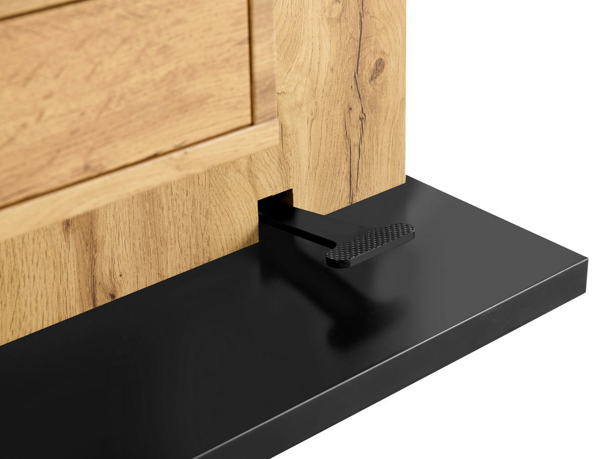 COUCHTISCH 110/70/47.5-66.5 cm quadratisch Schwarz, Weiß, Eichefarben  - Eichefarben/Schwarz, Design, Holzwerkstoff/Metall (110/70/47.5-66.5cm) - MID.YOU