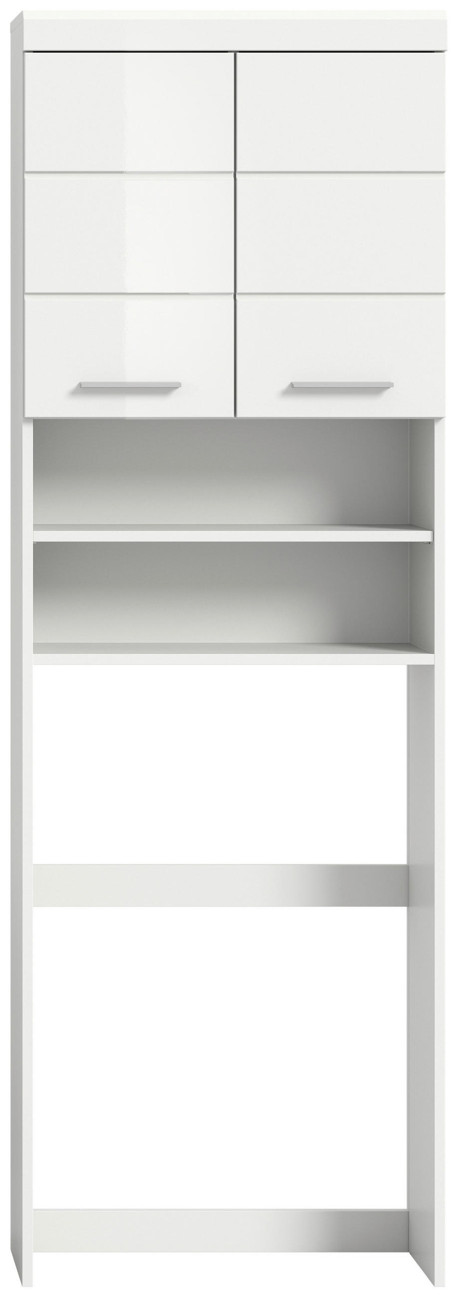 OMARICA ZA PRALNI STROJ  bela, visoki sijaj  - srebrne barve/črna, Moderno, umetna masa/leseni material (63/191/24cm) - MID.YOU