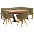 ARMLEHNSTUHL drehbar  in Stahl Webstoff  - Eichefarben/Schwarz, KONVENTIONELL, Holz/Textil (64/86/60cm) - Voleo