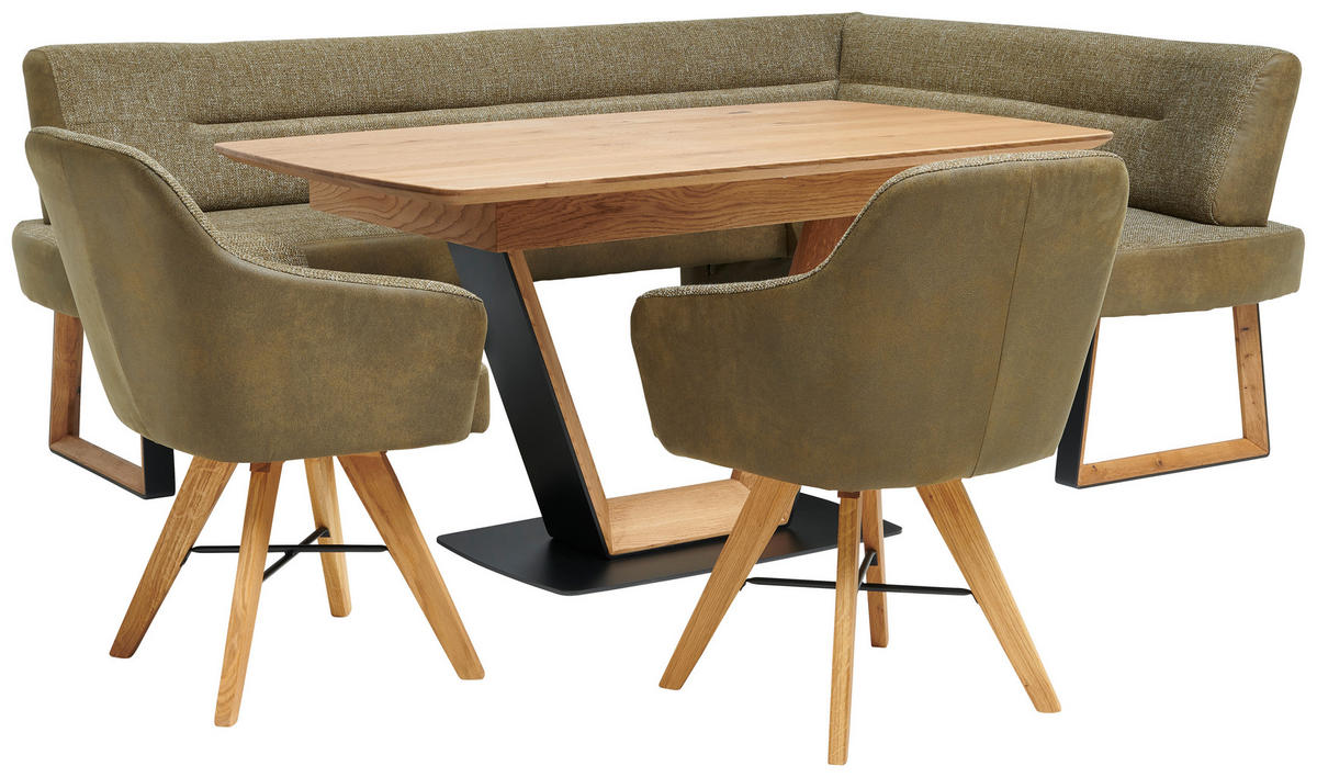ARMLEHNSTUHL  in Stahl Webstoff  - Eichefarben/Schwarz, Konventionell, Holz/Textil (64/86/60cm) - Voleo
