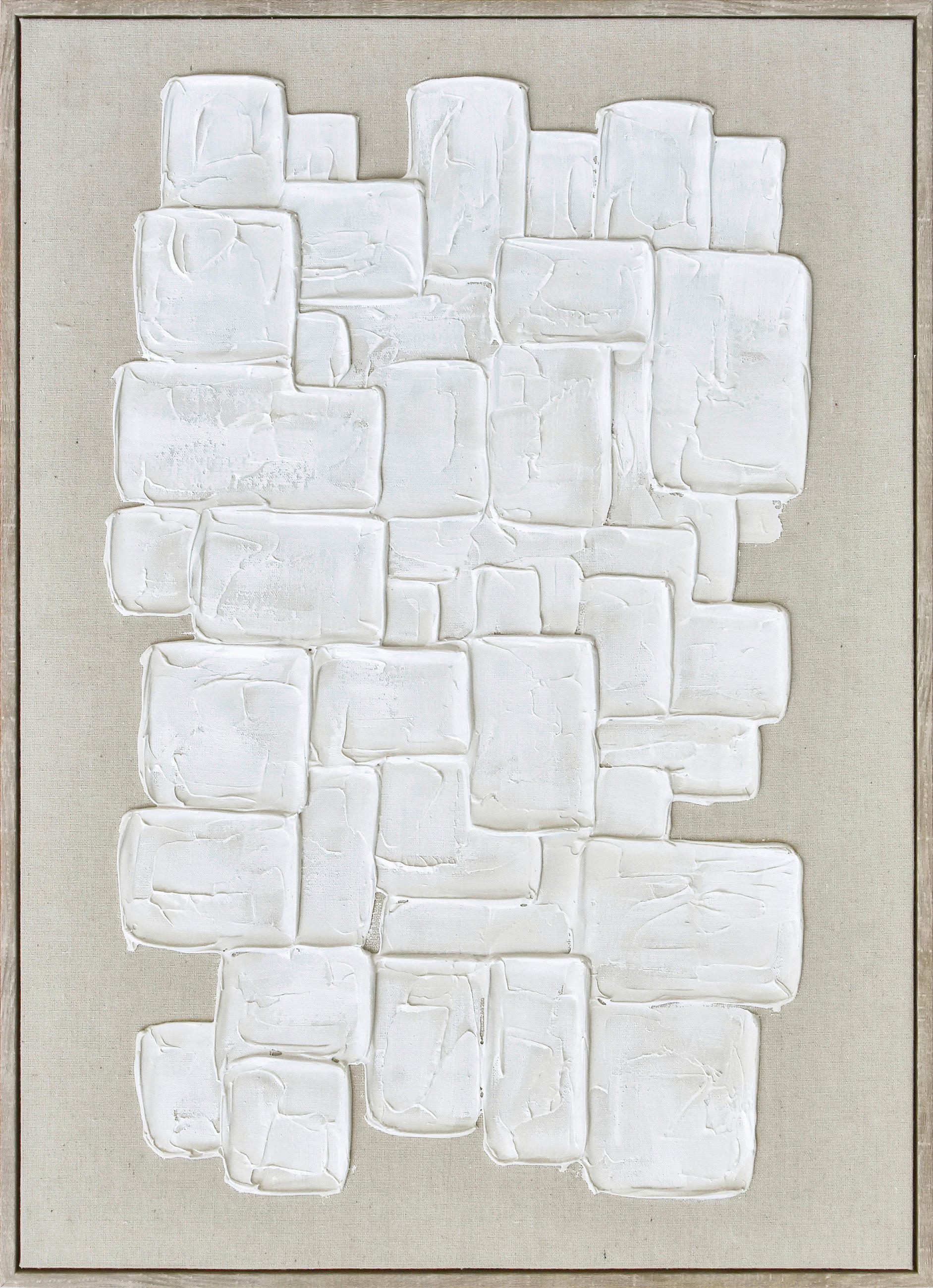 ÖLGEMÄLDE Abstraktes 50/70 cm  - Beige/Weiß, Trend, Holzwerkstoff/Kunststoff (50/70cm) - Monee