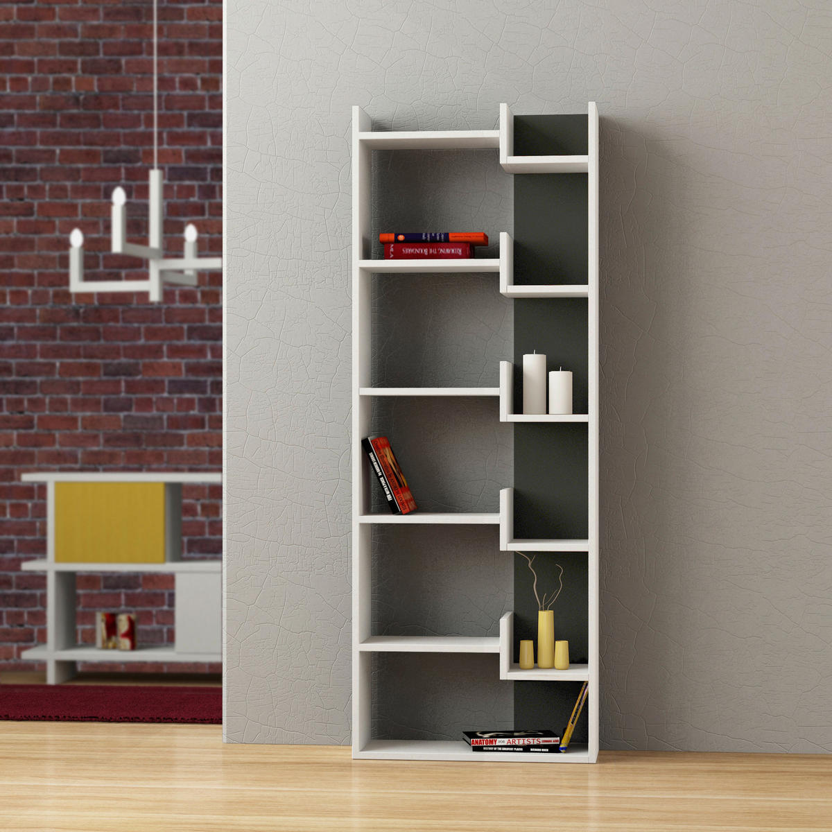 BÜCHERWAND  61/163/22 cm Weiss  - Weiss, Design, Holzwerkstoff (61/163/22cm) - Livetastic