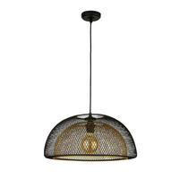 HÄNGLAMPA Honeycomb 46/179 cm  - svart/guldfärgad, Basics, metall (46/179cm)