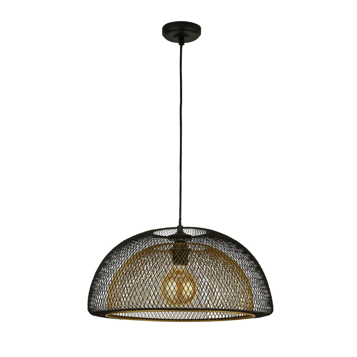 HÄNGLAMPA Honeycomb 46/179 cm  - svart/guldfärgad, Basics, metall (46/179cm)
