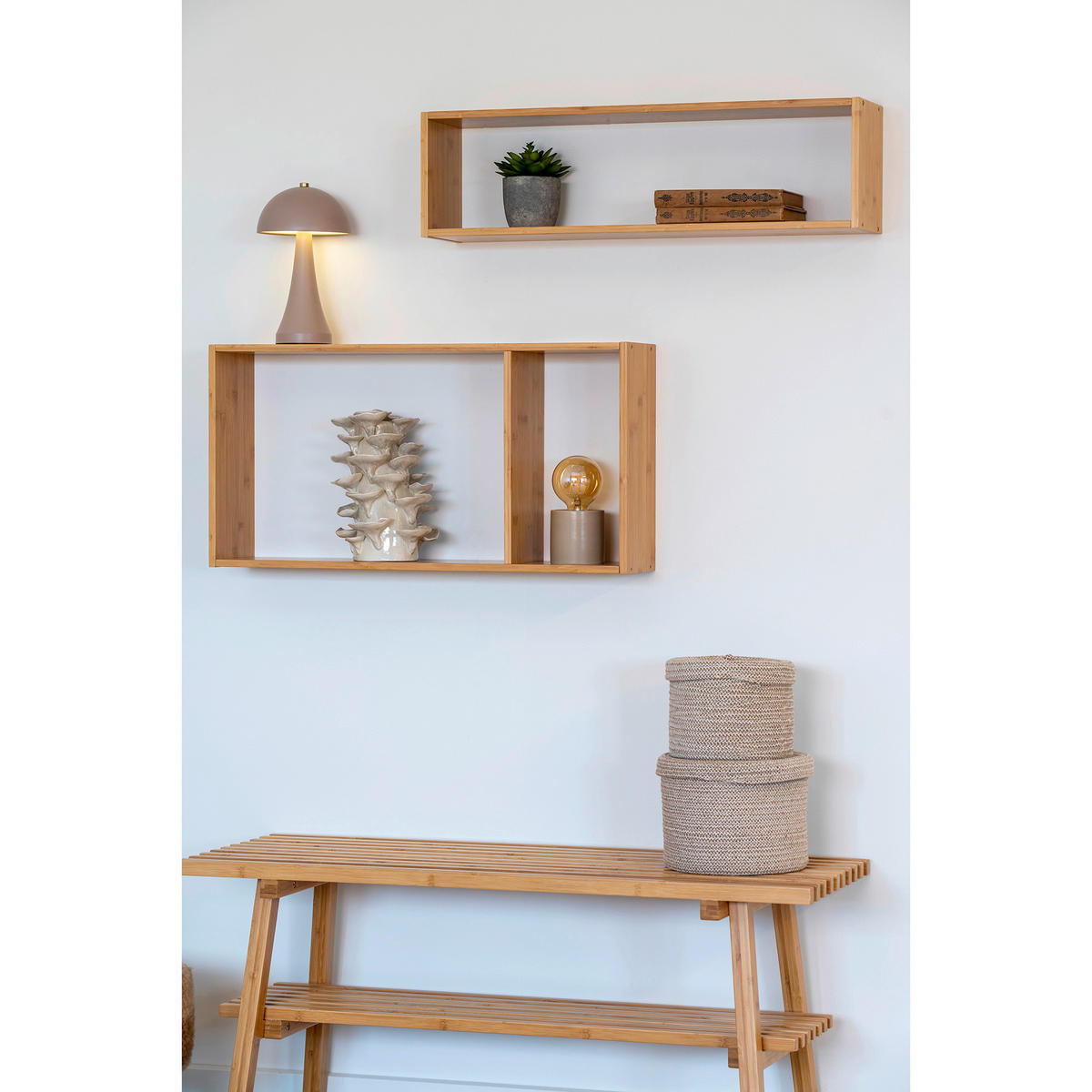 WANDREGAL  - Naturfarben, Basics, Holz (70/19,5/15cm) - MID.YOU