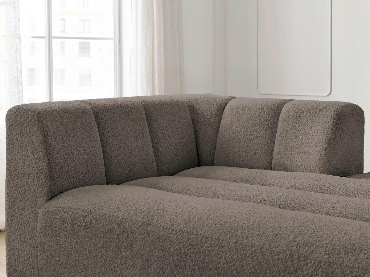 SOFAELEMENT ANNECY Bouclé Taupe  - Taupe/Schwarz, MODERN, Kunststoff/Textil (120/72/170cm)