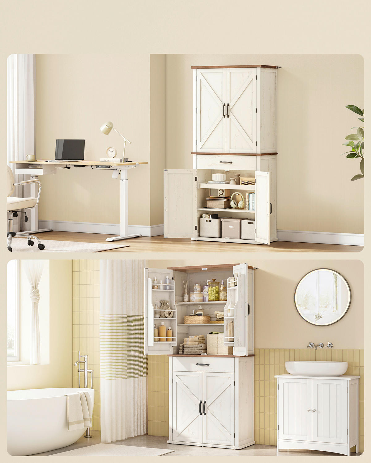 BUFFET 80/178,6/40 cm  in Braun, Weiß  - Schwarz/Weiß, Trend, Holzwerkstoff/Metall (80/178,6/40cm) - Boxxx