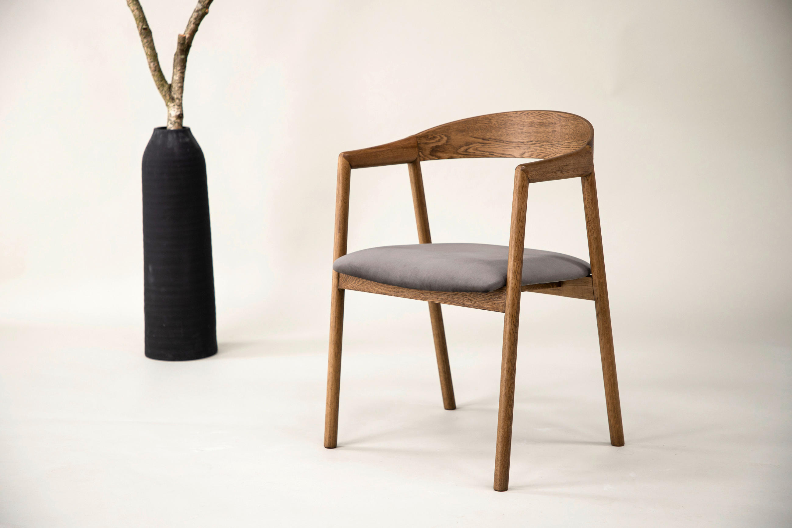 STOLSET 2 styck sammet  - brun/grå, Design, trä/textil (53/76,5/56cm) - Livetastic