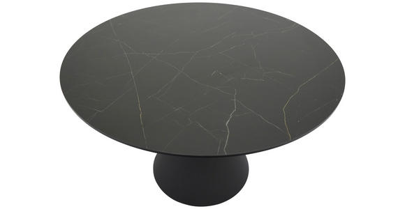 ESSTISCH in Metall, Glas, Keramik 120/120/76 cm - Schwarz, Design, Glas/Keramik (120/120/76cm) - Novel