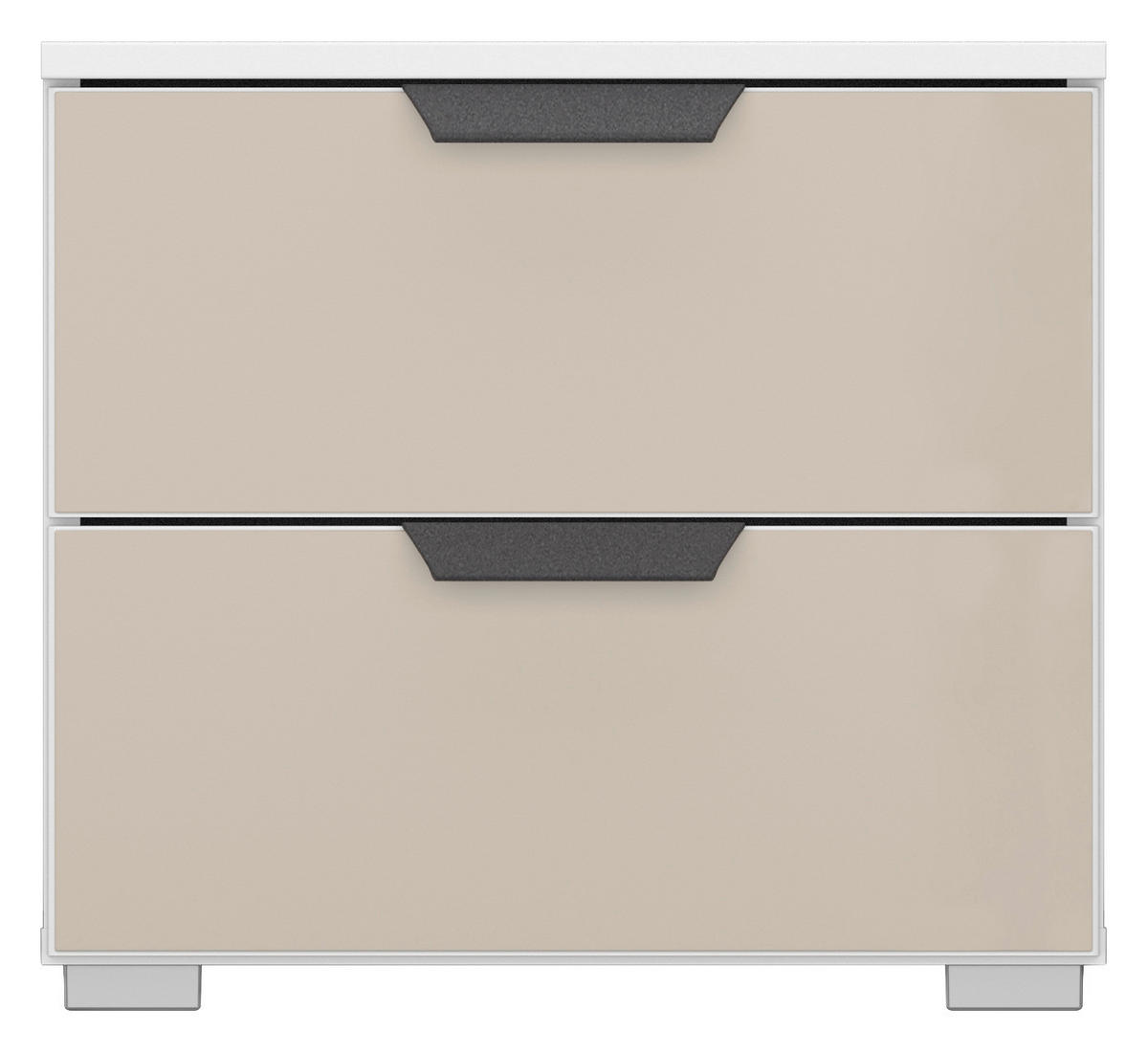 SÄNGBORD i vit, champagne  - vit/aluminiumfärg, Modern, metall/trämaterial (40/43/42cm) - Rauch Möbel