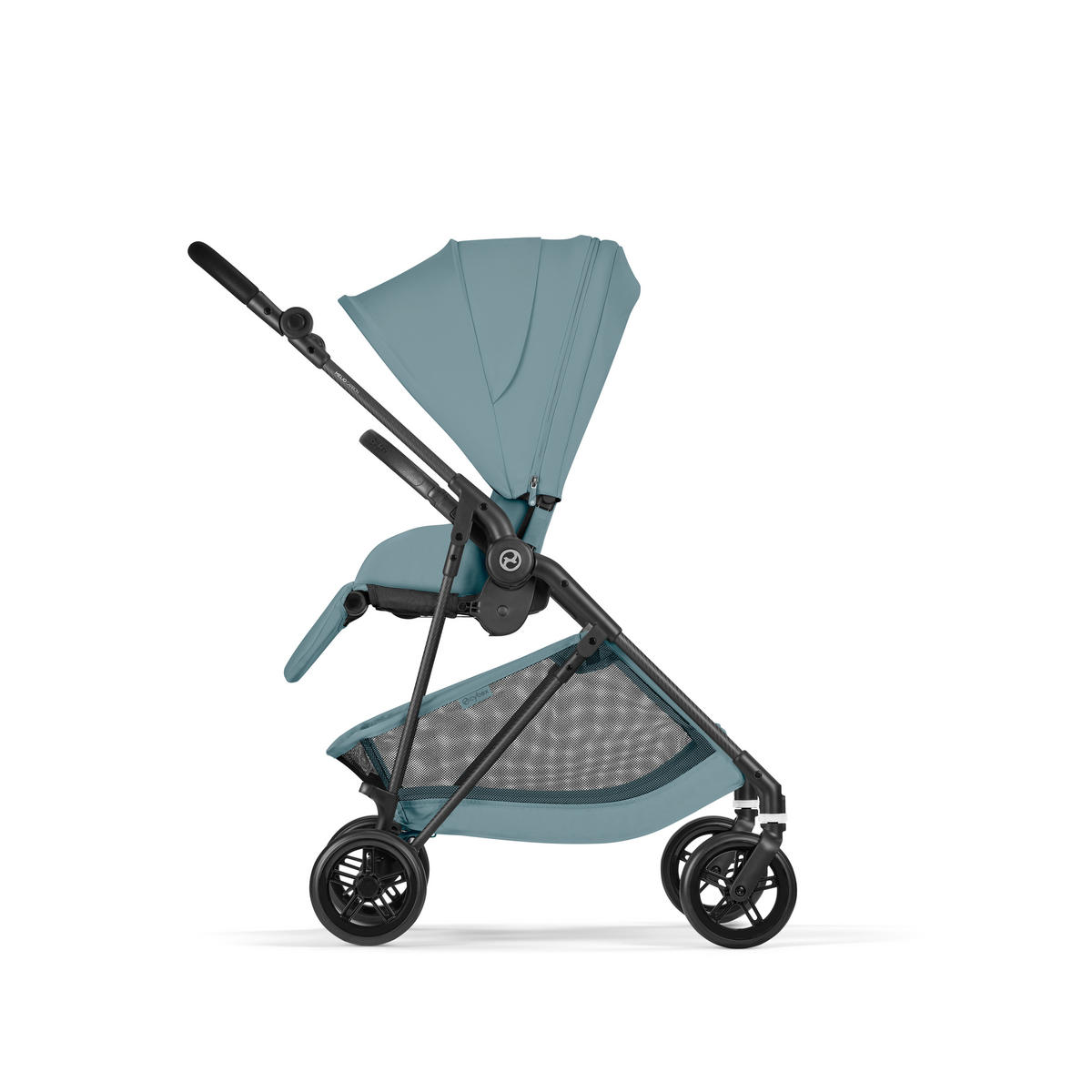 KINDERWAGEN  Melio Carbon  Stormy Blue  - Pastellblau/Schwarz, Basics, Textil/Metall (82-91/49/96,5 - 107cm) - cybex GOLD