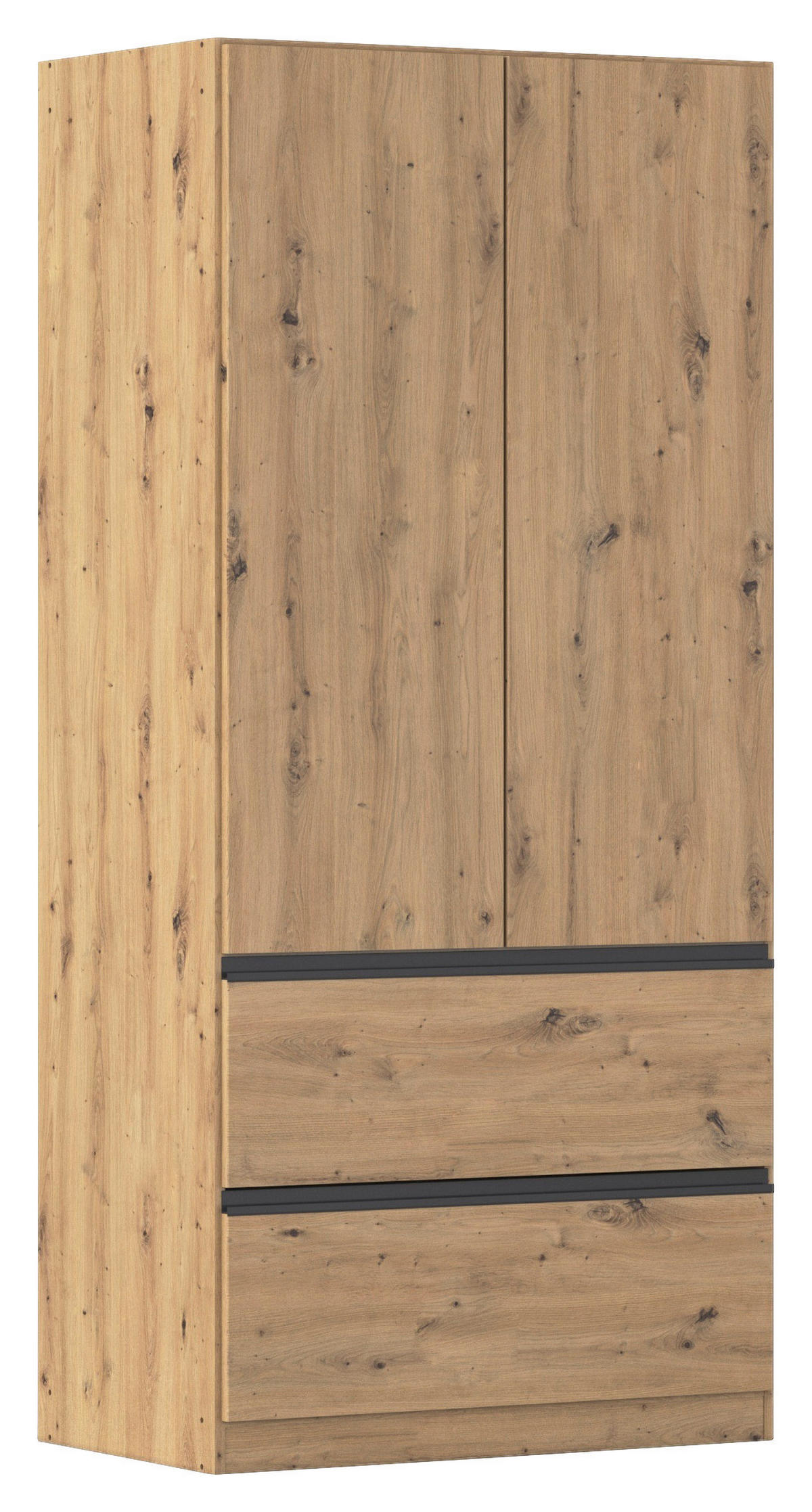 DREHTÜRENSCHRANK in Eiche Artisan  - Eiche Artisan/Grau, Modern, Holzwerkstoff (91/197/54cm) - Rauch Möbel