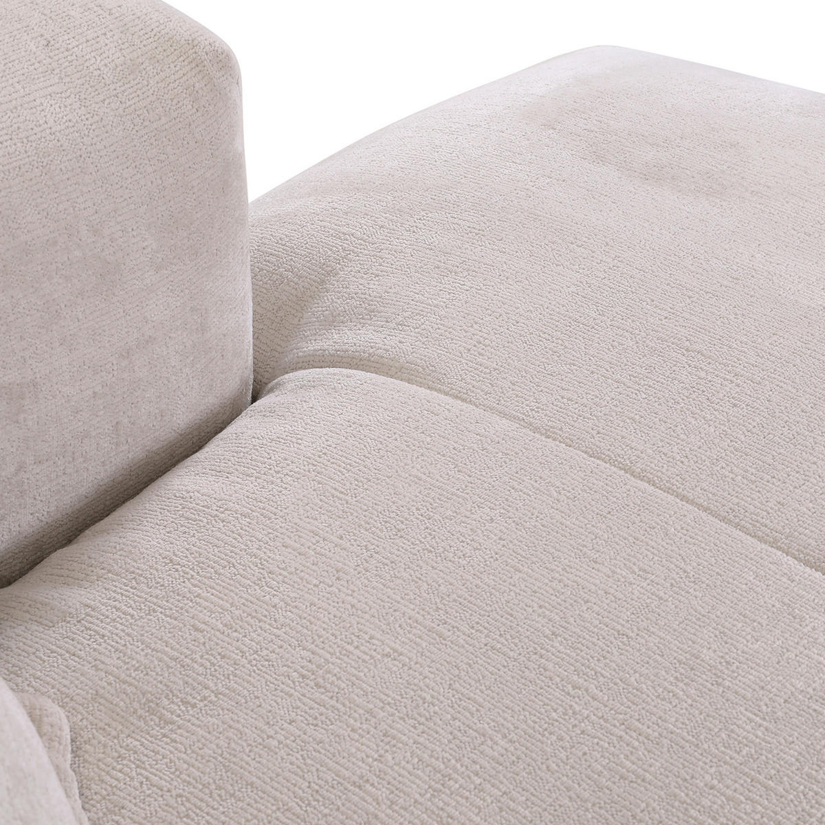 ECKSOFA in Chenille Beige  - Beige/Schwarz, Design, Kunststoff/Textil (175/280cm) - Landscape