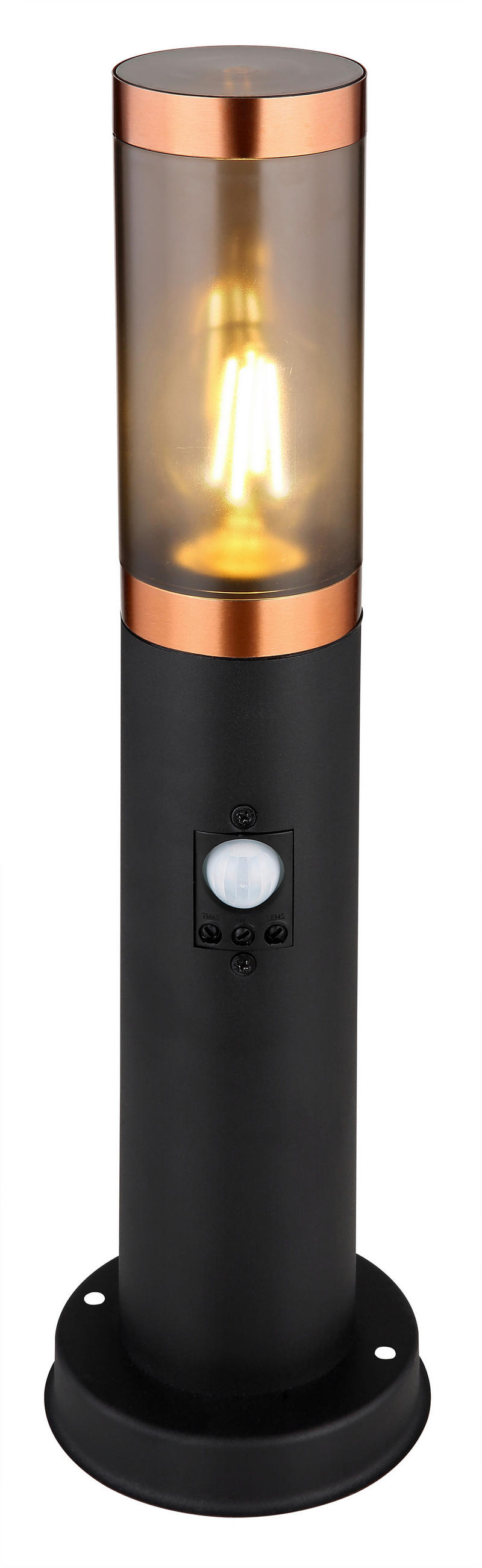 WEGELEUCHTE 12,7/45 cm   - Schwarz/Grau, Design, Kunststoff/Metall (12,7/45cm) - Globo