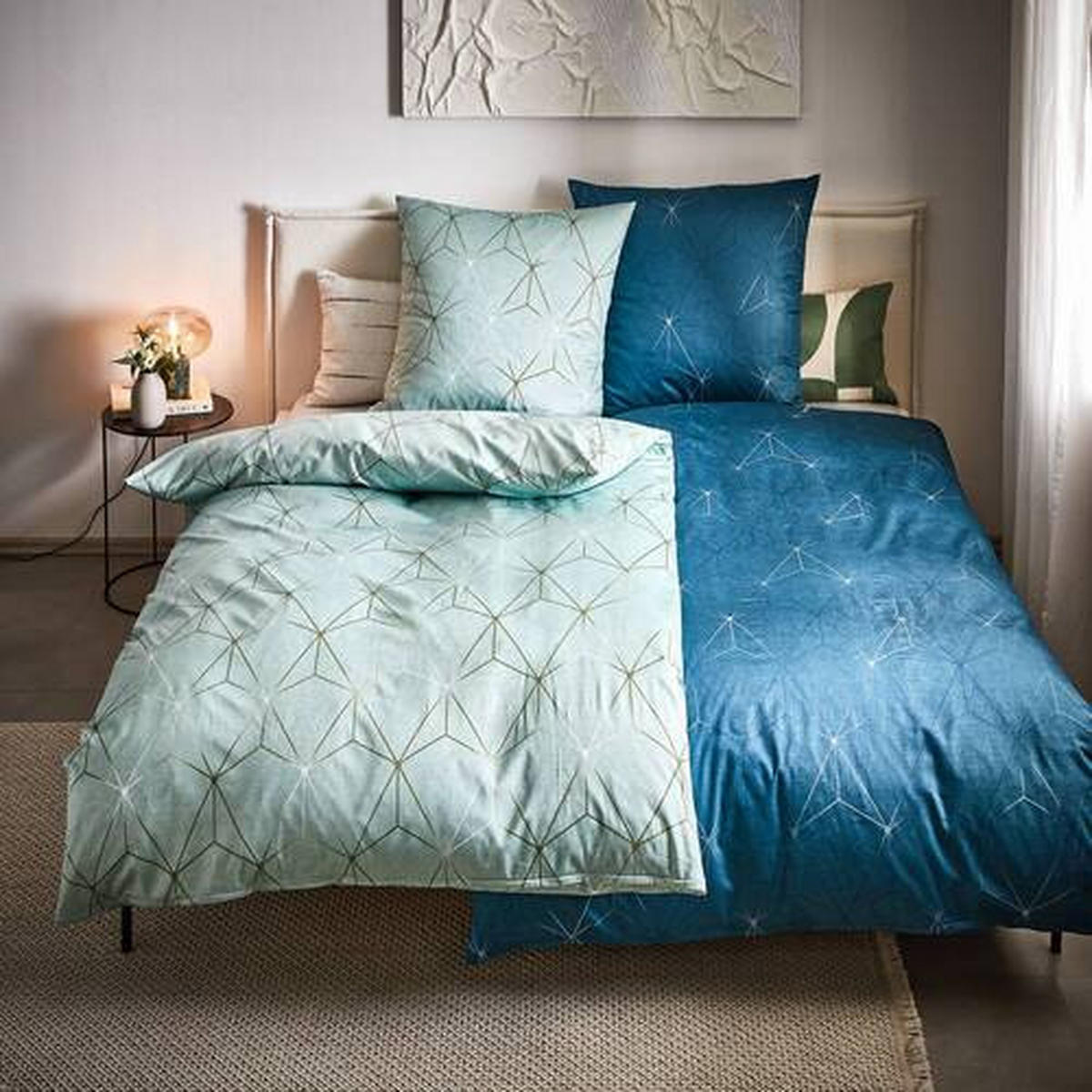 BETTWÄSCHE ATELIER Makosatin 135/200 cm  - Pastellgrün, Design, Textil (135/200cm) - Estella