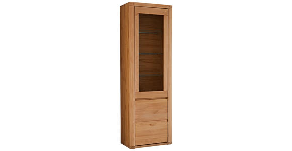 VITRINE in massiv Kernbuche Kernbuche - Kernbuche/Grau, KONVENTIONELL, Glas/Holz (66/204/38cm) - Voleo