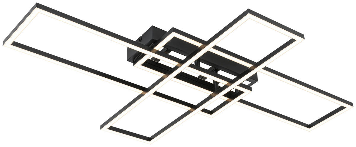 DECKENLEUCHTE    82,5/55/8 cm  - Chromfarben/Schwarz, Trend, Kunststoff/Metall (82,5/55/8cm) - Novel