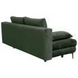 SCHLAFSOFA  mit Liegefunktion, Schlafen auf Sitzhöhe, Rücken echt Chenille Dunkelgrün  - Dunkelgrün/Schwarz, KONVENTIONELL, Textil/Metall (203/94/96cm) - Carryhome