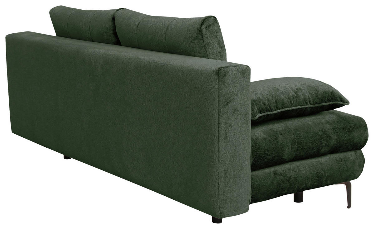 SCHLAFSOFA Chenille Dunkelgrün  - Dunkelgrün/Schwarz, KONVENTIONELL, Textil/Metall (203/94/96cm) - Carryhome