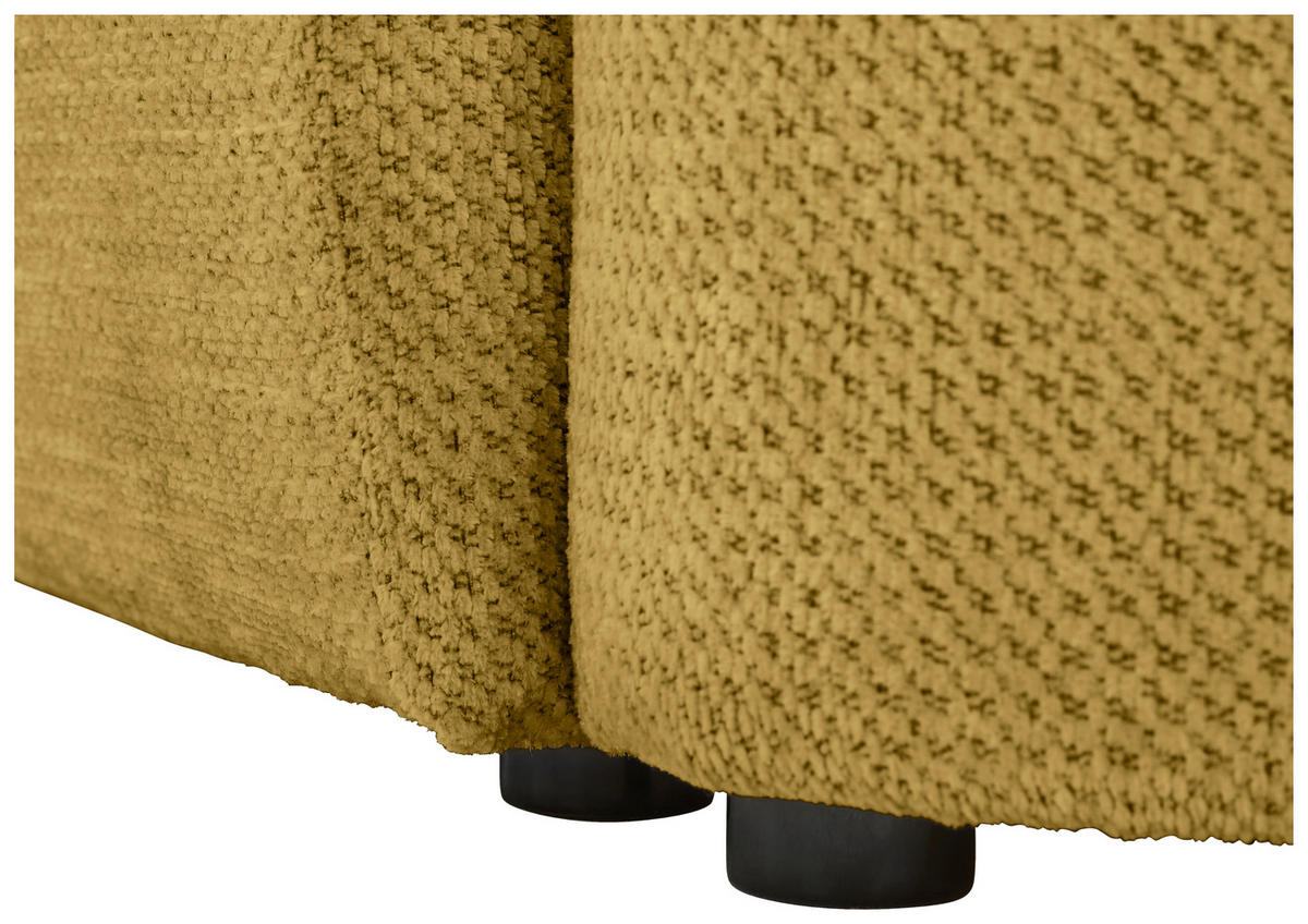 ECKSOFA Senfgelb Chenille  - Senfgelb/Schwarz, MODERN, Kunststoff/Textil (287/179cm) - Carryhome