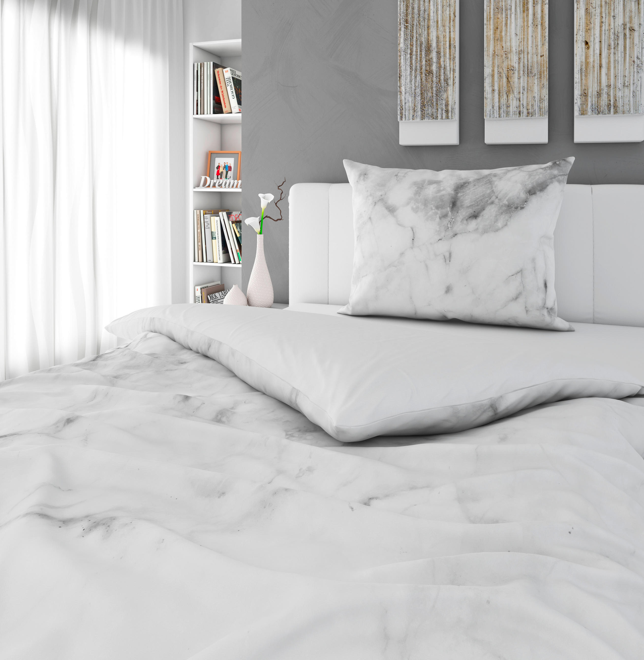 JASTUČNICA 60/80 cm MARBLE - siva, Basics, tekstil (60/80cm) - Esposa