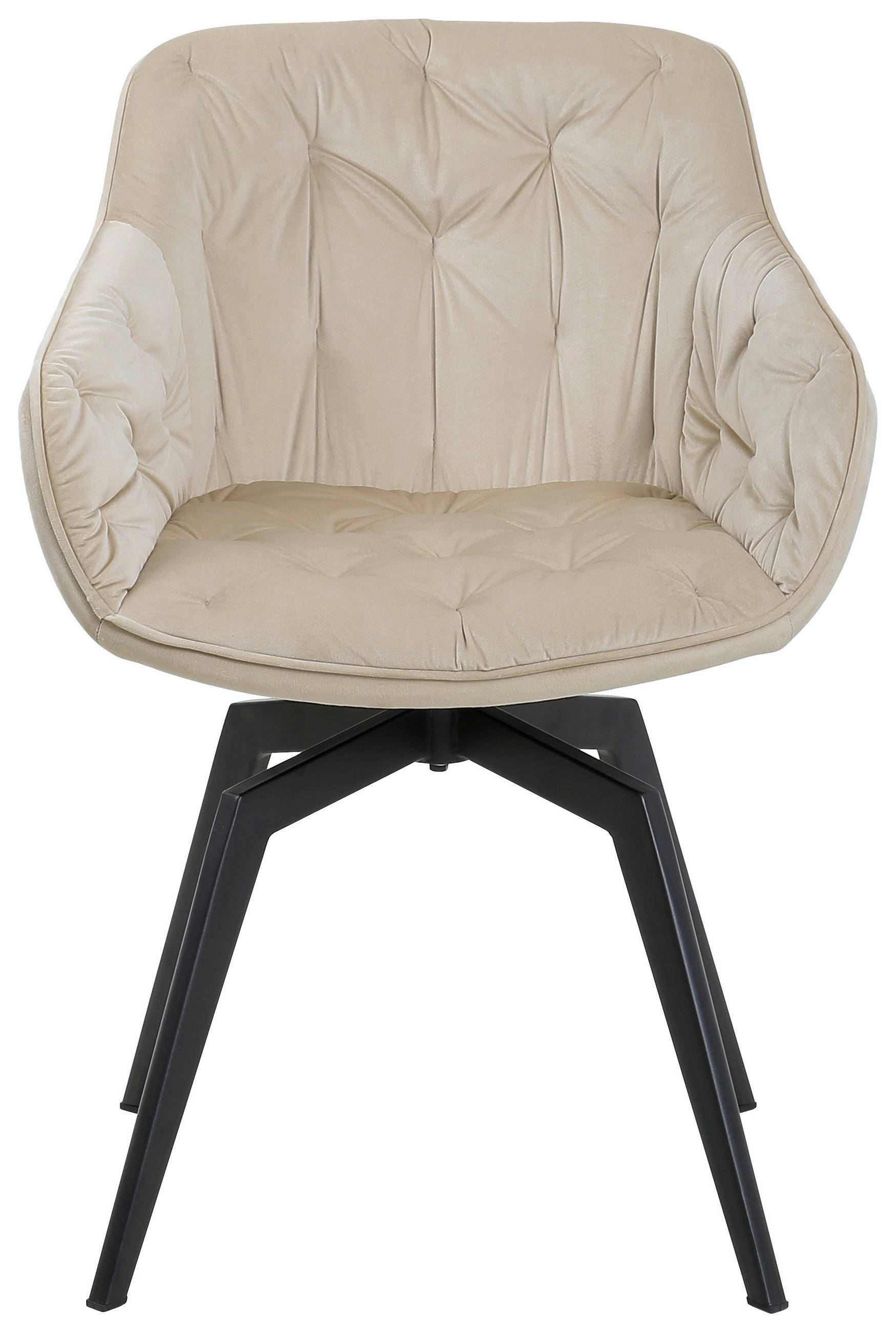 ARMLEHNSTUHL  in Eisen Samt  - Beige/Schwarz, MODERN, Textil/Metall (60/84/64cm) - Livetastic