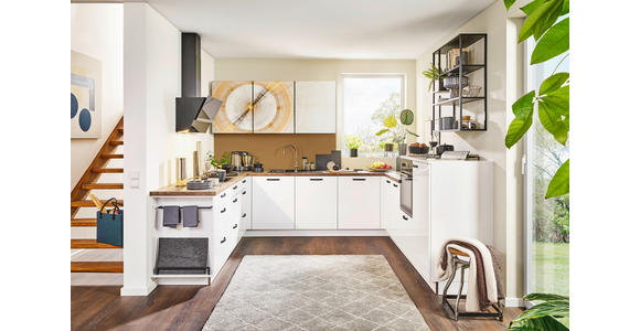 EINBAUKÜCHE - Braun/Weiß, Design, Holzwerkstoff - Dieter Knoll
