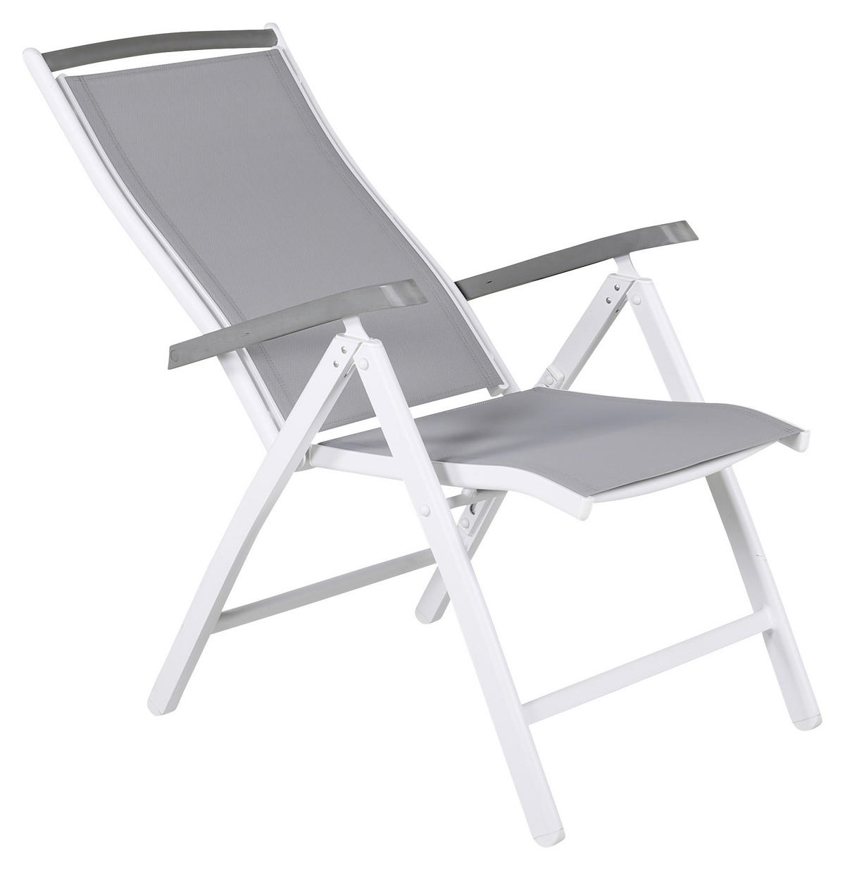 GARTENSESSEL-SET Metall Grau, Weiß  - Weiß/Grau, KONVENTIONELL, Metall (60/110/60cm) - Gardenson