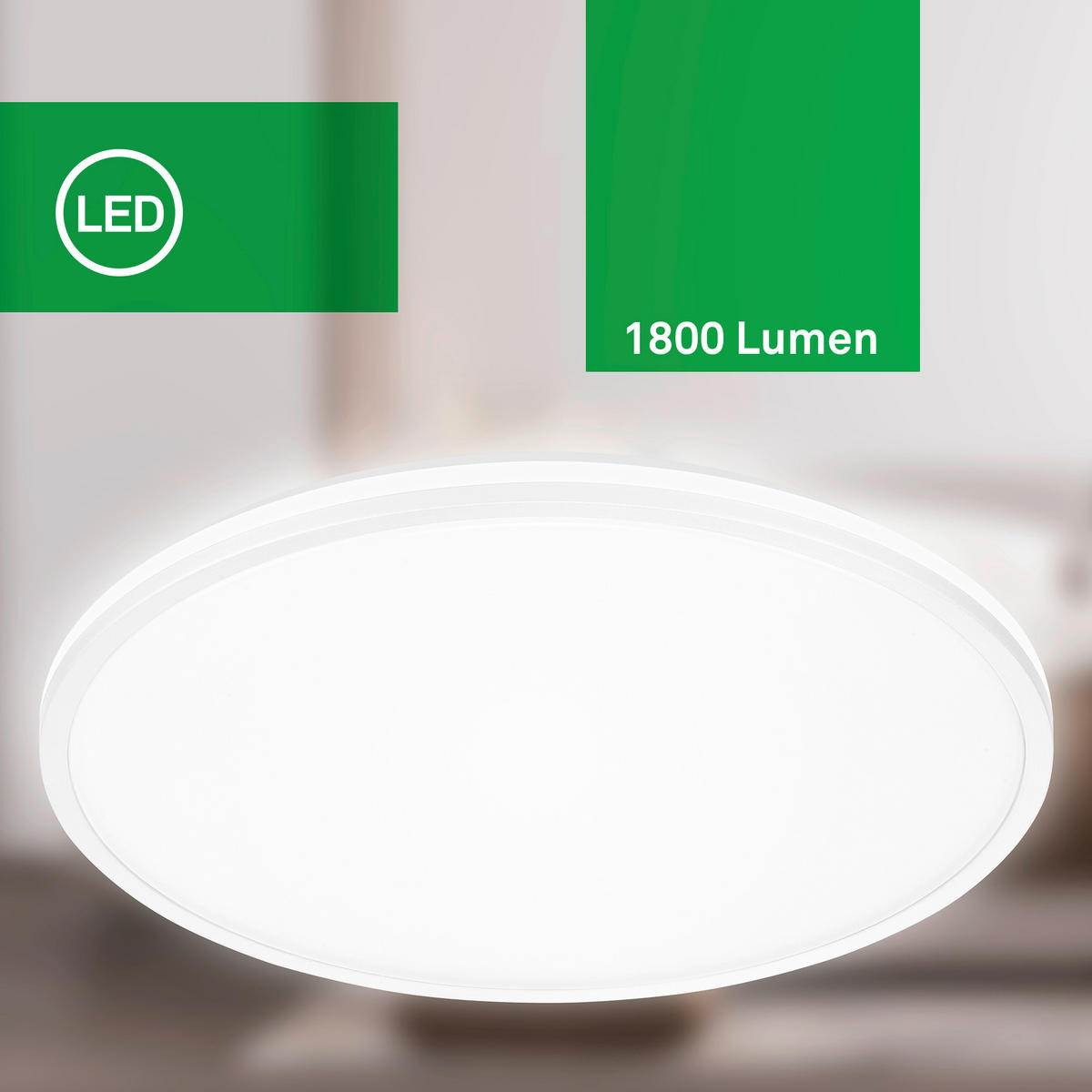 LED-DECKENLEUCHTE 33/6 cm   - Weiß, Basics, Kunststoff (33/6cm)