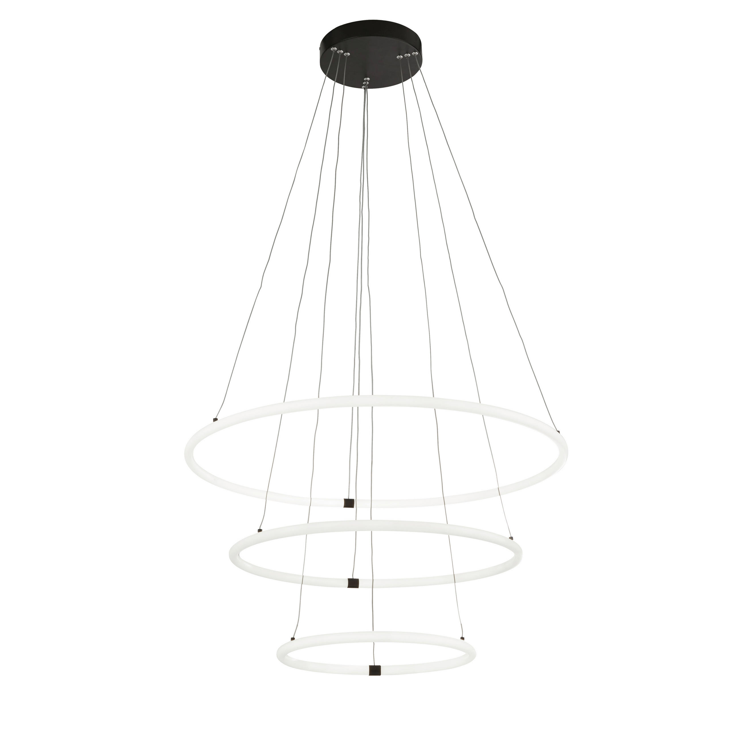 LED-PENDELLEUCHTE Revolve 79/142 cm   - Schwarz/Weiß, MODERN, Kunststoff/Metall (79/142cm) - Searchlight