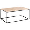 COUCHTISCH Eiche massiv 100/60/42 cm rechteckig Schwarz, Eiche Bianco  - Eiche Bianco/Schwarz, Design, Holz/Metall (100/60/42cm) - Johann Jakob