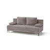 SCHLAFSOFA LEIPZIG in Velours Taupe  - Taupe/Schwarz, Design, Textil/Metall (200/78,5/88cm) - MID.YOU