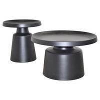 COUCHTISCHSET rund Schwarz  - Schwarz, Design, Metall (50/50/50cm) - MID.YOU