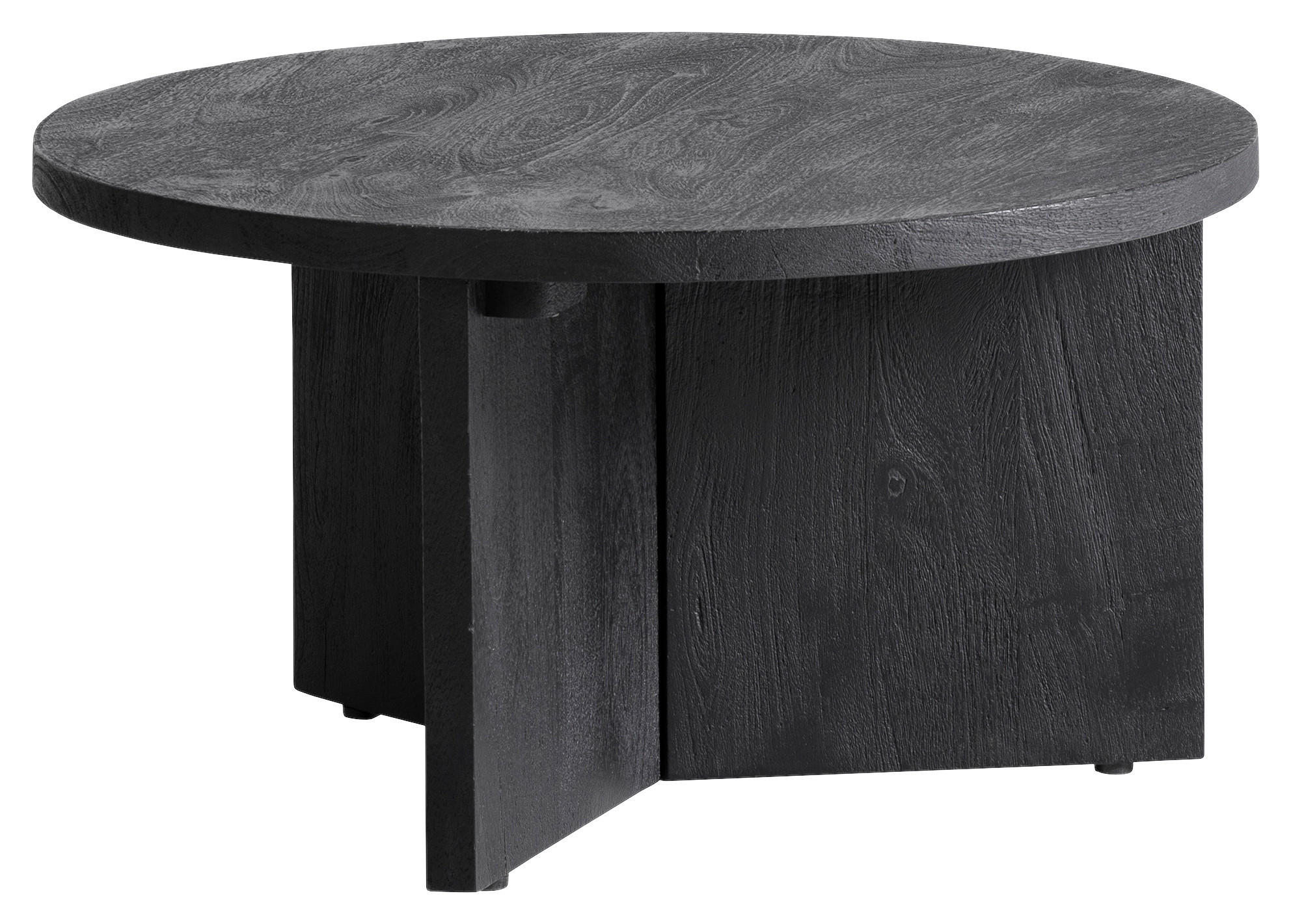 COUCHTISCH Mangoholz massiv 60/60/33 cm rund Schwarz  - Schwarz, LIFESTYLE, Holz (60/60/33cm) - Livetastic